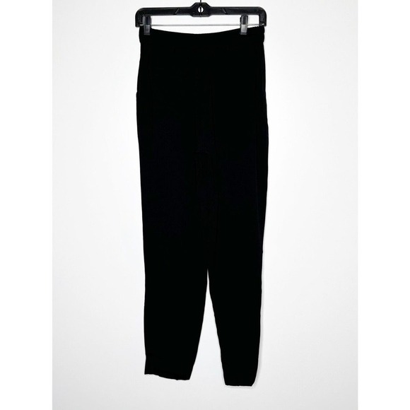 NWOT Halogen High Waist Trouser Pants Straight Leg Pull On Women's Black Size 0 - Picture 3 of 6